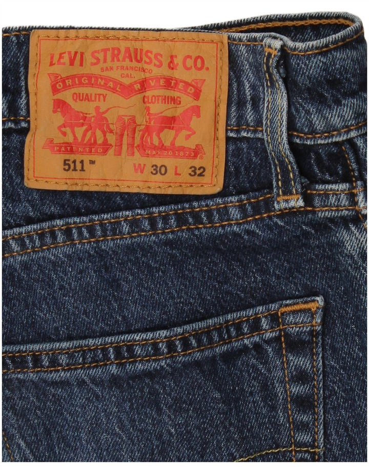 LEVI'S Herre 511 Slim Jeans W30 L28 Blå Bomuld
