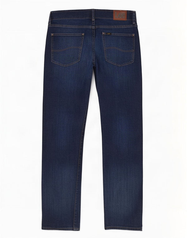 Lee Mens Extreme Motion Straight Tapered Jeans W32 L32 Marineblå Bomuld