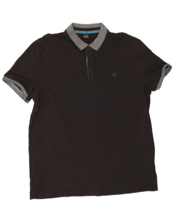 Hugo Boss Herre Rugby Polo Shirt 3XL Sort Bomuld