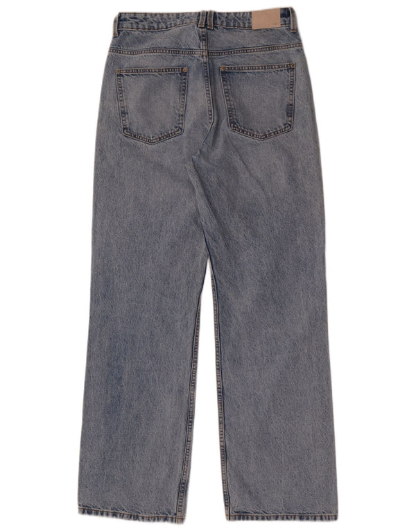 Zara Dame Højtaljede Lige Jeans EU 38 Small W28 L32 Blå Bomuld