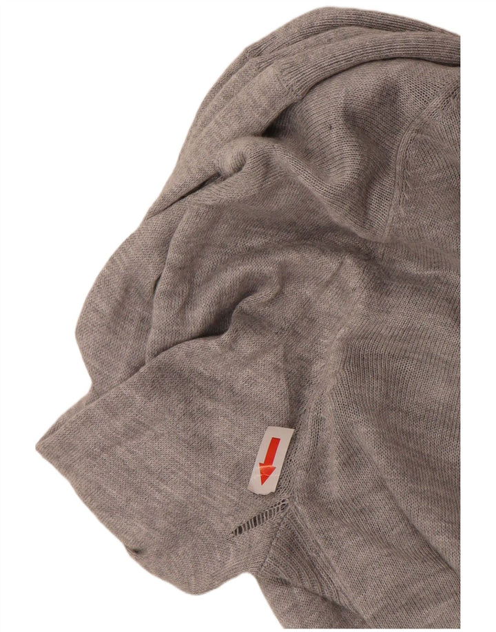 Marks & Spencer Womens Open Cardigan Sweater UK 12 Medium Grey Akryl