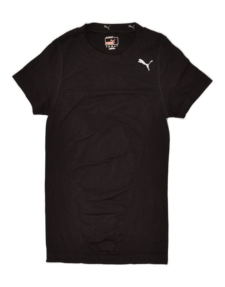 PUMA Womens T-Shirt Top Medium Black Nylon | Vintage Puma | Thrift | Second-Hand Puma | Used Clothing | Messina Hembry 
