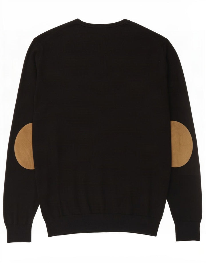 Massimo Dutti Herre V-hals sweater Stor Sort Bomuld