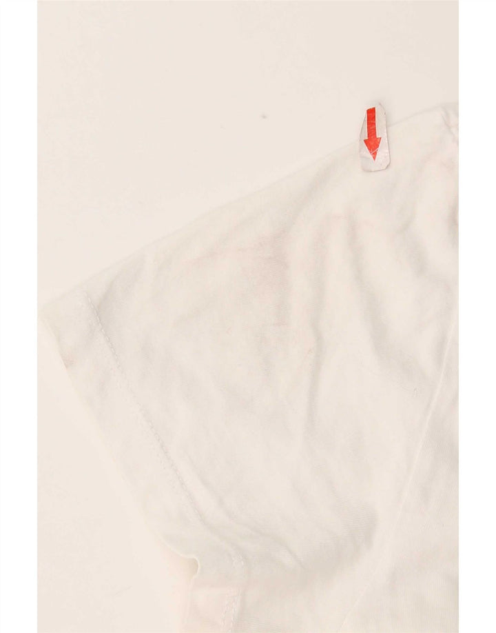 Levi's Dame T-Shirt Top UK 10 Lille Hvid Bomuld