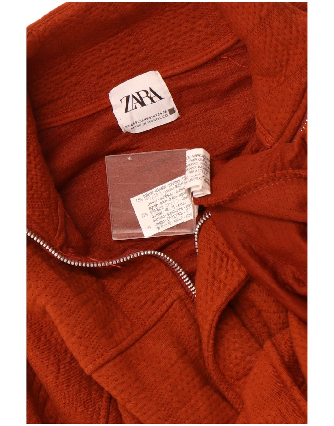 ZARA Oversized bomberjakke til kvinder UK 6 XS Maroon Polyester