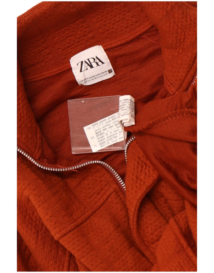 ZARA Oversized bomberjakke til kvinder UK 6 XS Maroon Polyester