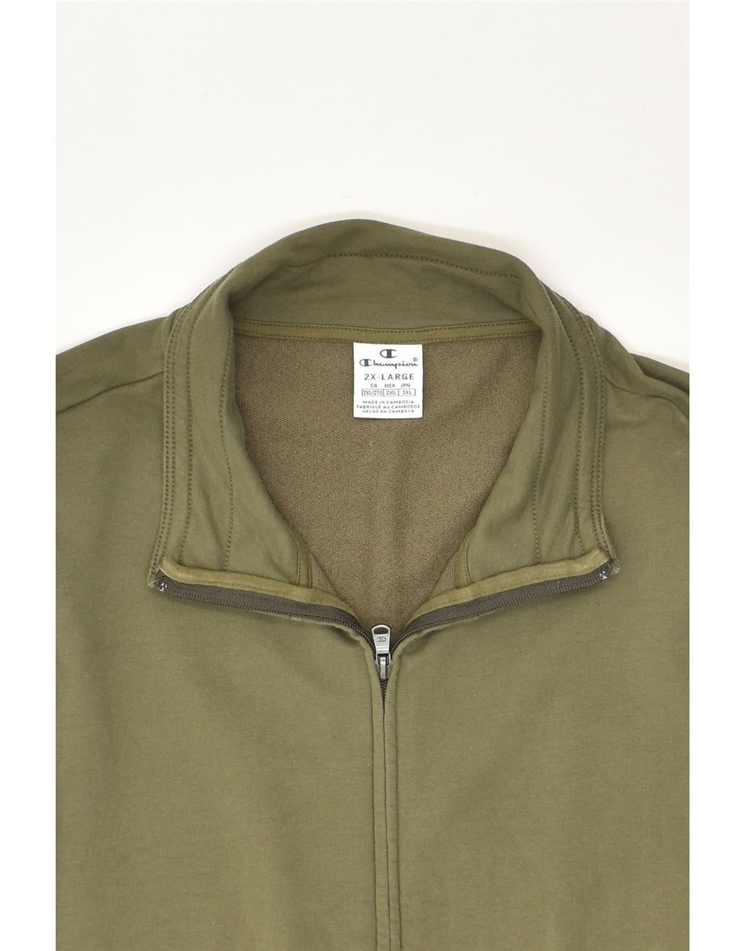 CHAMPION Womens Tracksuit Top Jacket UK 20 2XL Green Cotton | Vintage Champion | Thrift | Second-Hand Champion | Used Clothing | Messina Hembry 