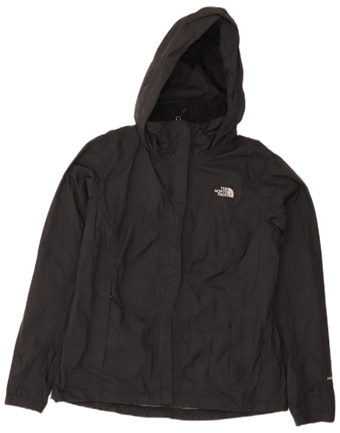 The North Face Regnjakke med hætte til kvinder UK 14 Medium Sort Nylon