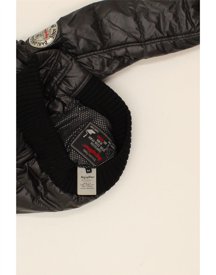 REFRIGIWEAR Boys Hooded Padded Jacket 7-8 Years Black Polyester Vintage Refrigiwear and Second-Hand Refrigiwear from Messina Hembry 