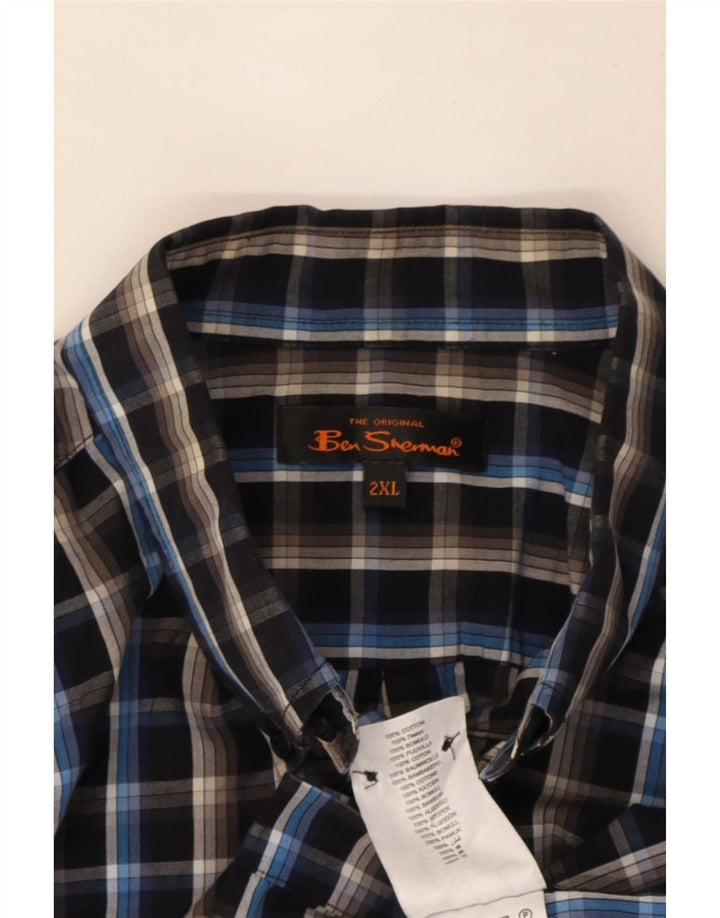 Ben Sherman herreskjorte 2XL sort ternet bomuld