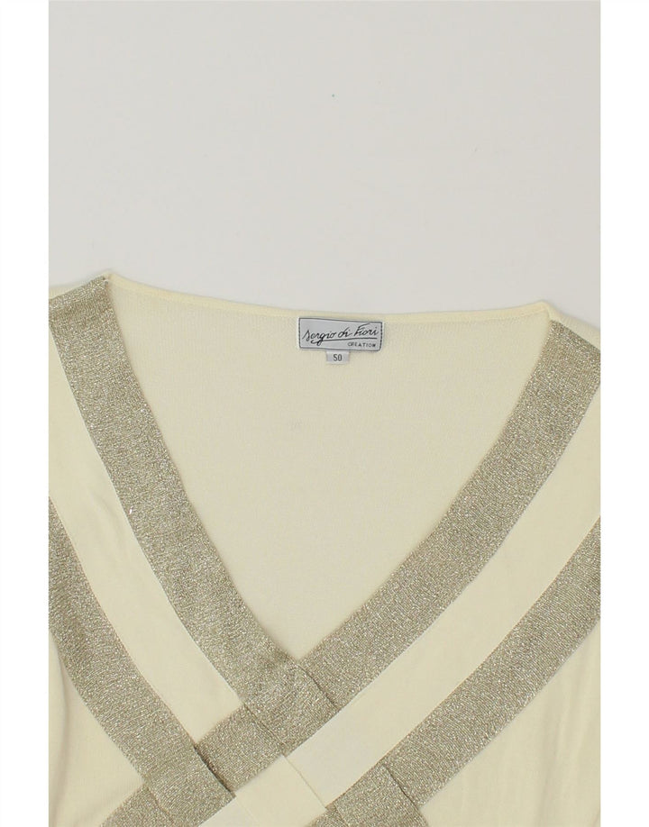 VINTAGE Womens Blouse Top IT 50 XL Off White Vintage Vintage and Second-Hand Vintage from Messina Hembry 