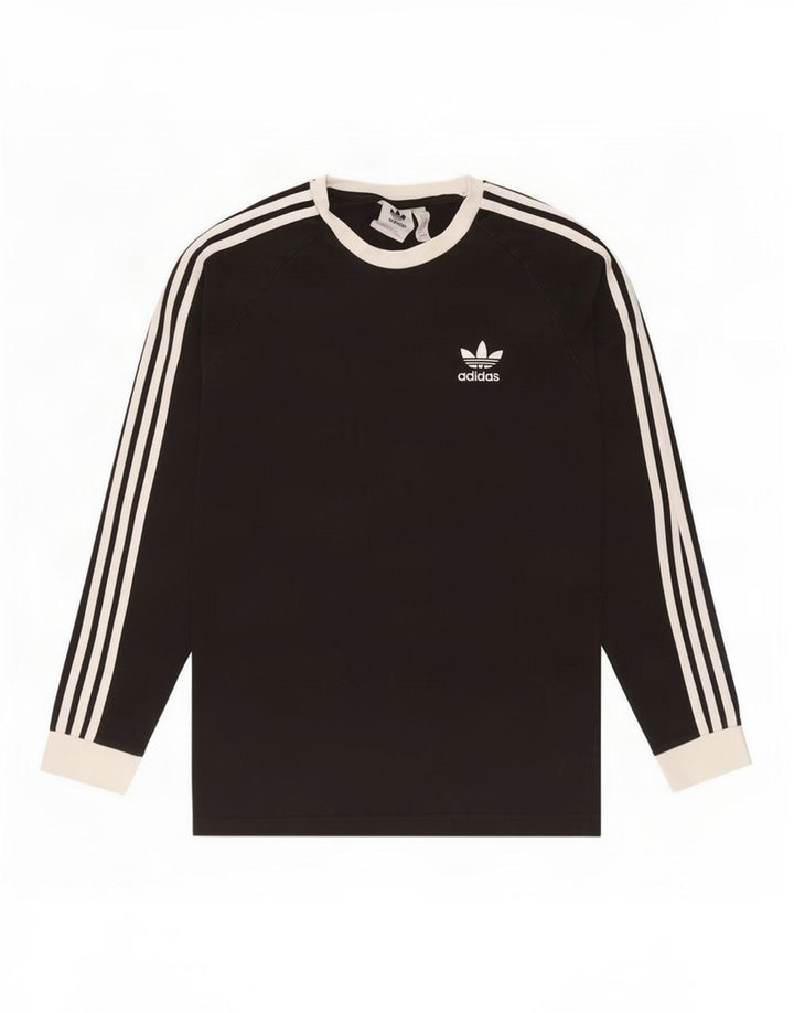 Adidas Herre Top Langærmet Medium Sort Colourblock Bomuld