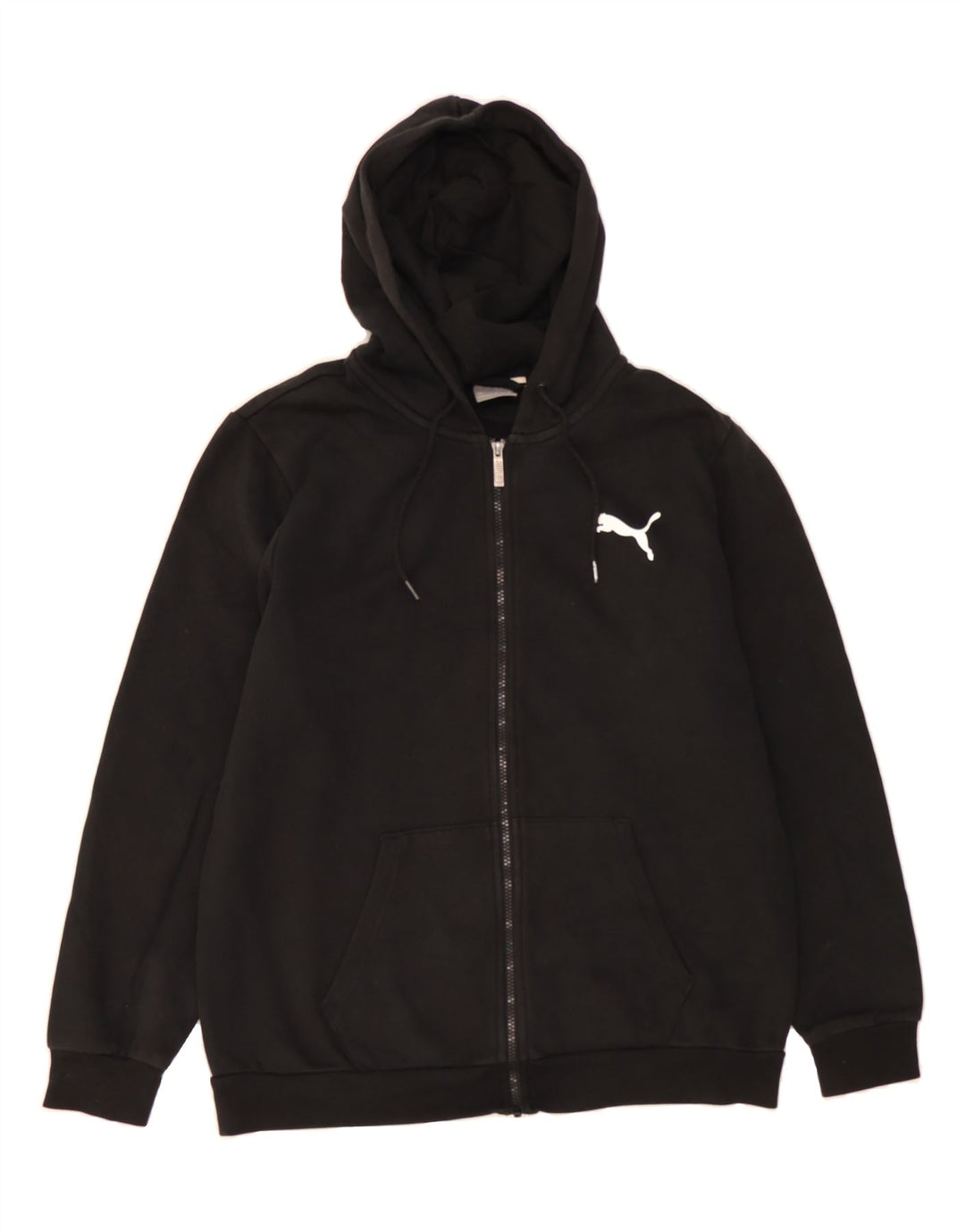 PUMA Mens Zip Hoodie Sweater Large Black Cotton Vintage Puma and Second-Hand Puma from Messina Hembry 
