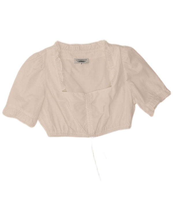 Landhaus Womens Crop Top EU 40 Medium White Polyester