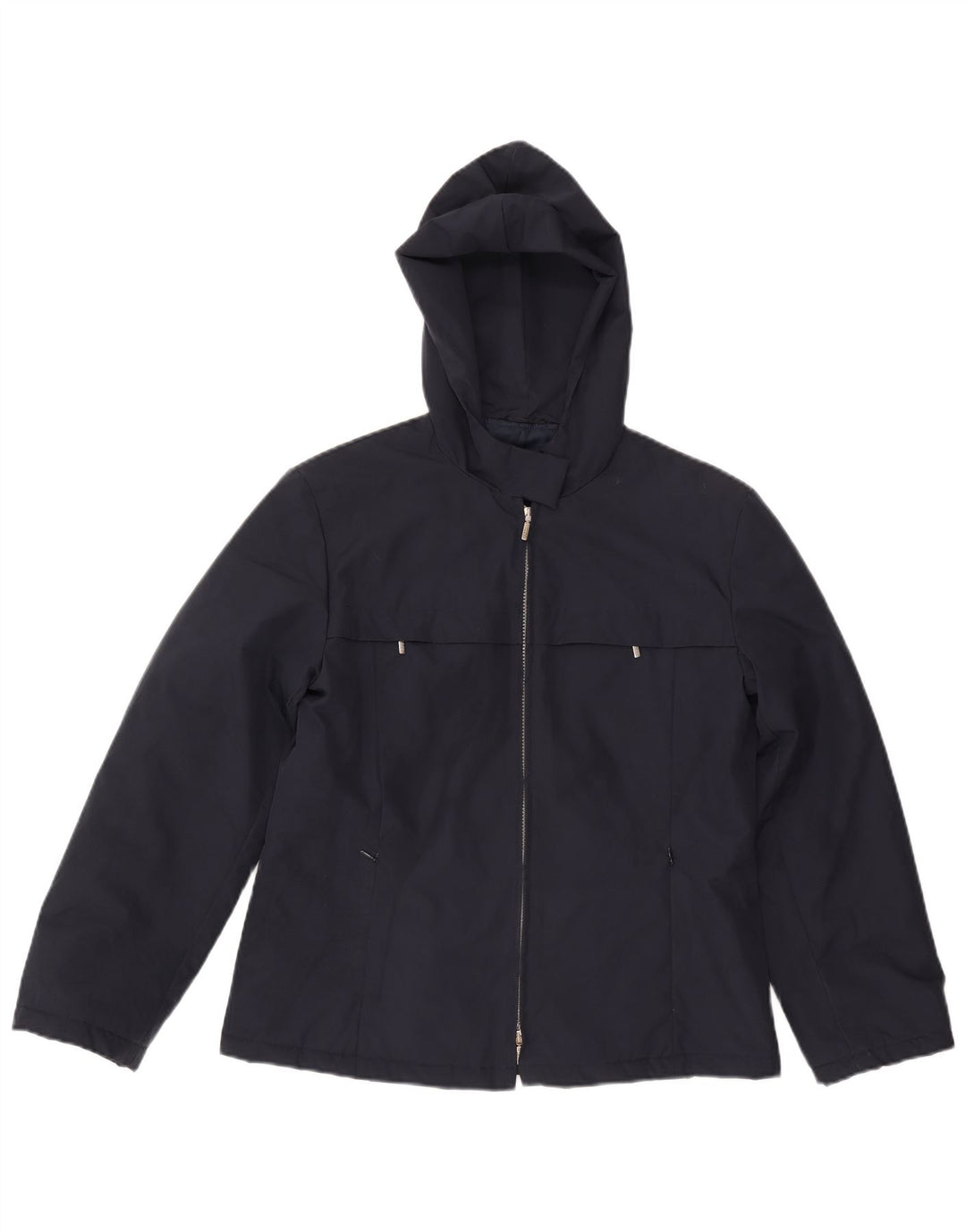 Marella Dame Hætte Vindjakke UK 12 Medium Navy Blue Polyester