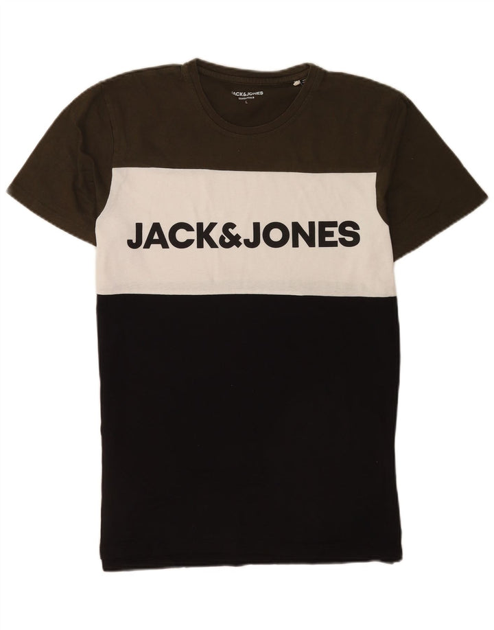Jack & Jones Herre grafisk T-shirt Top Stor flerfarvet Colourblock