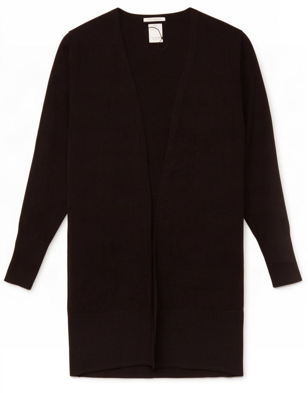Zara Girls Longline Open Cardigan Sweater 7-8 År Sort Akryl