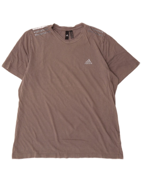 Adidas herre T-shirt top XL brun bomuld