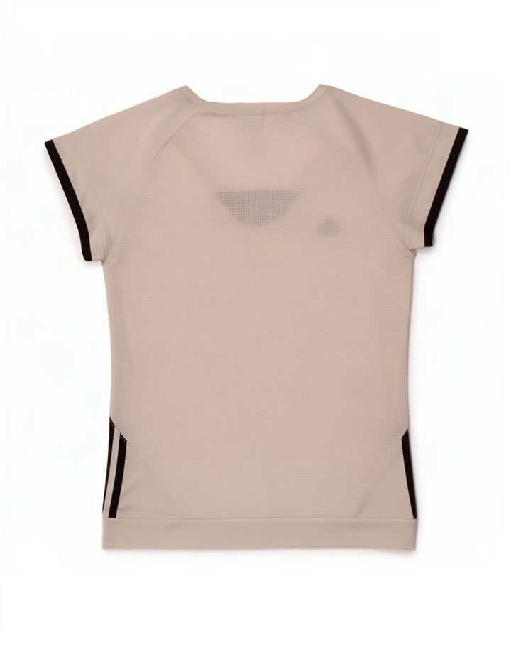 Adidas Dame T-Shirt Top UK 12 Medium White Polyester