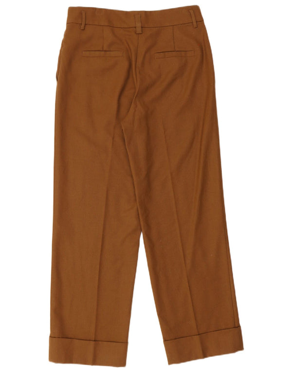 Massimo Dutti Dame Højtaljede Casual Bukser EU 38 Small W28 L27 Brun