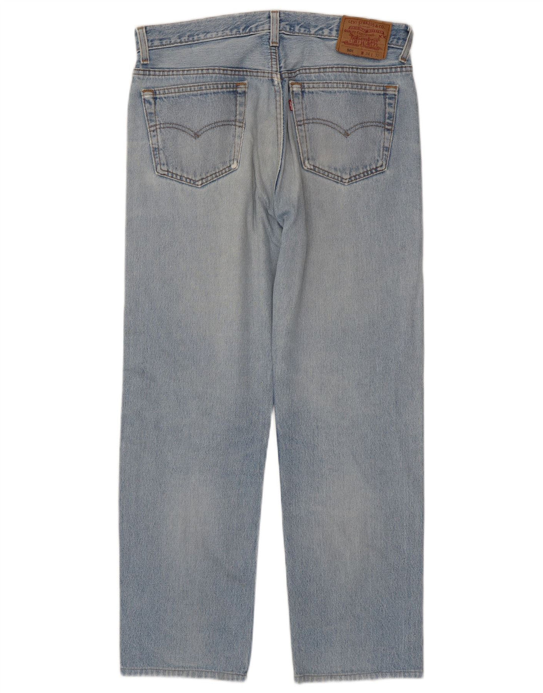 Levi's Herre 501 Distressed Straight Jeans W34 L29 Blå Bomuld