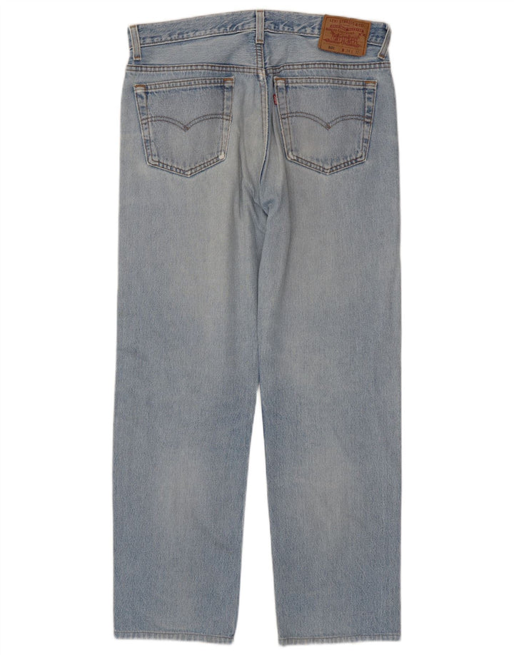 Levi's Herre 501 Distressed Straight Jeans W34 L29 Blå Bomuld
