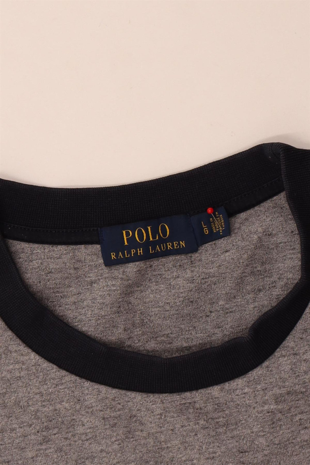 Polo Ralph Lauren Herre Sweatshirt Jumper Large Grå Colourblock Polyester