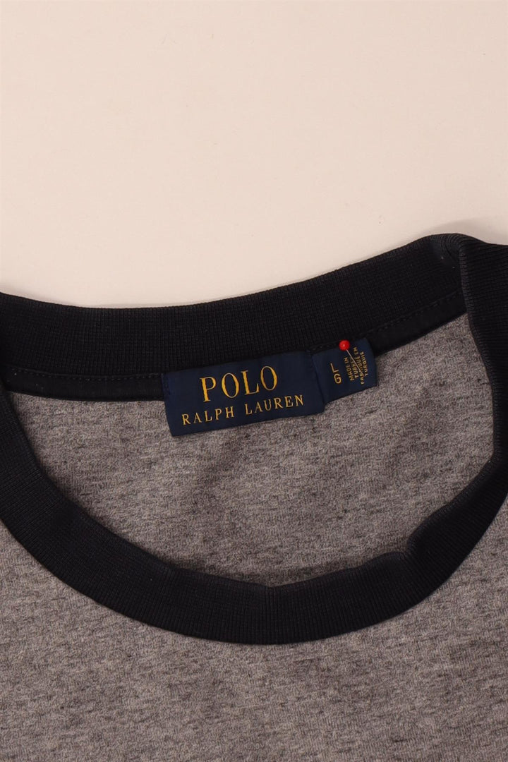 Polo Ralph Lauren Herre Sweatshirt Jumper Large Grå Colourblock Polyester