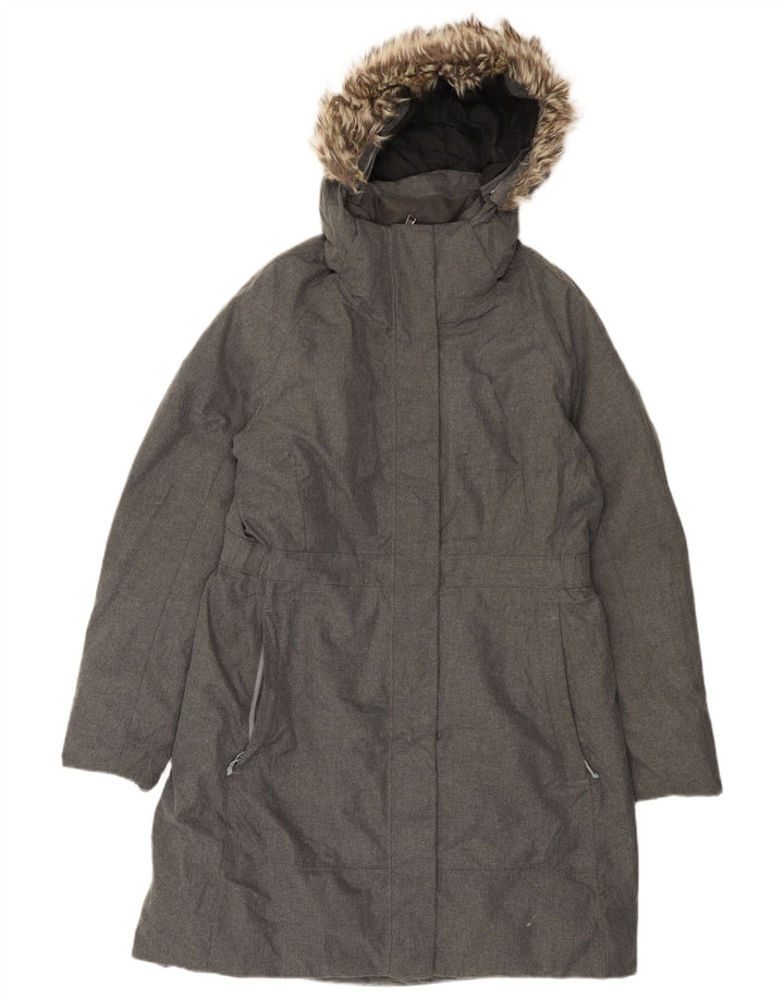 The North Face Dame Hætte Polstret Frakke UK 16 Large Grå Polyester