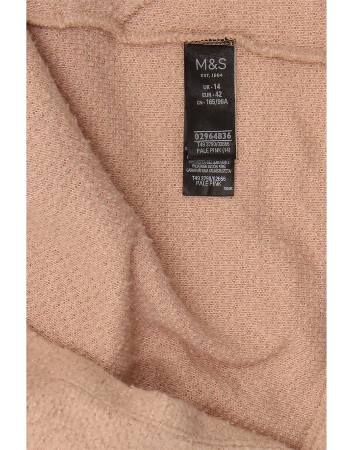 Marks & Spencer Åben overfrakke til kvinder UK 14 Large Pink Polyester