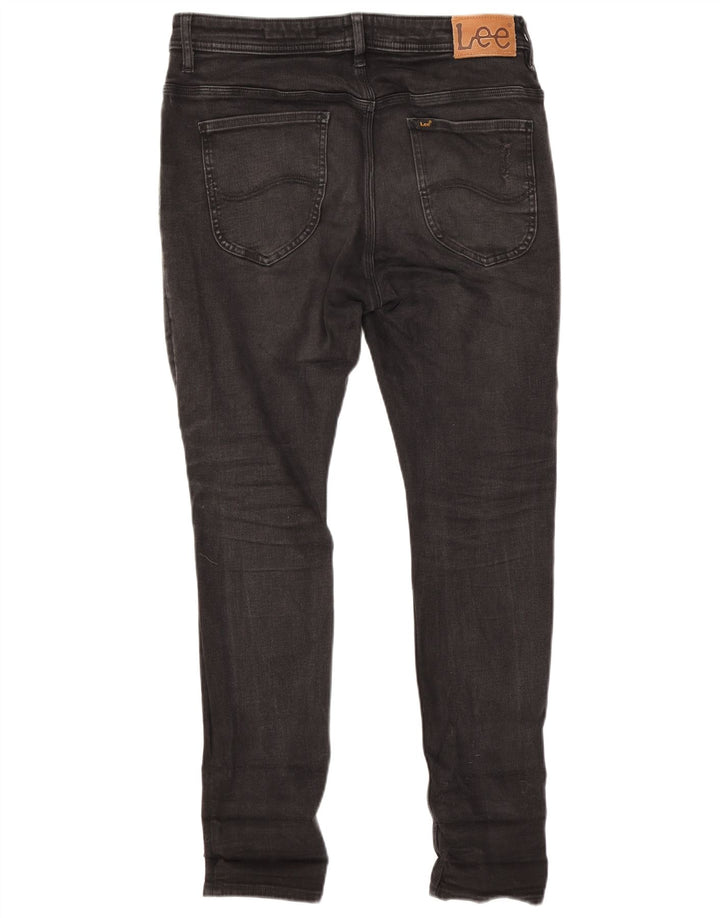 Lee Mens Distressed Skinny Jeans W33 L29 sort bomuld