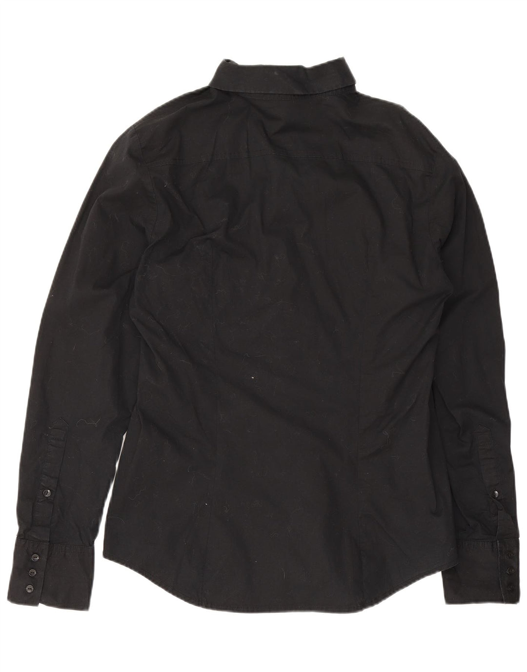 Benetton Dameskjorte UK 12 Medium Sort Bomuld
