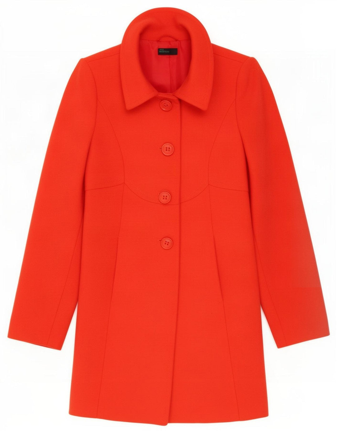 Benetton Dame Overfrakke IT 38 XS Orange Uld