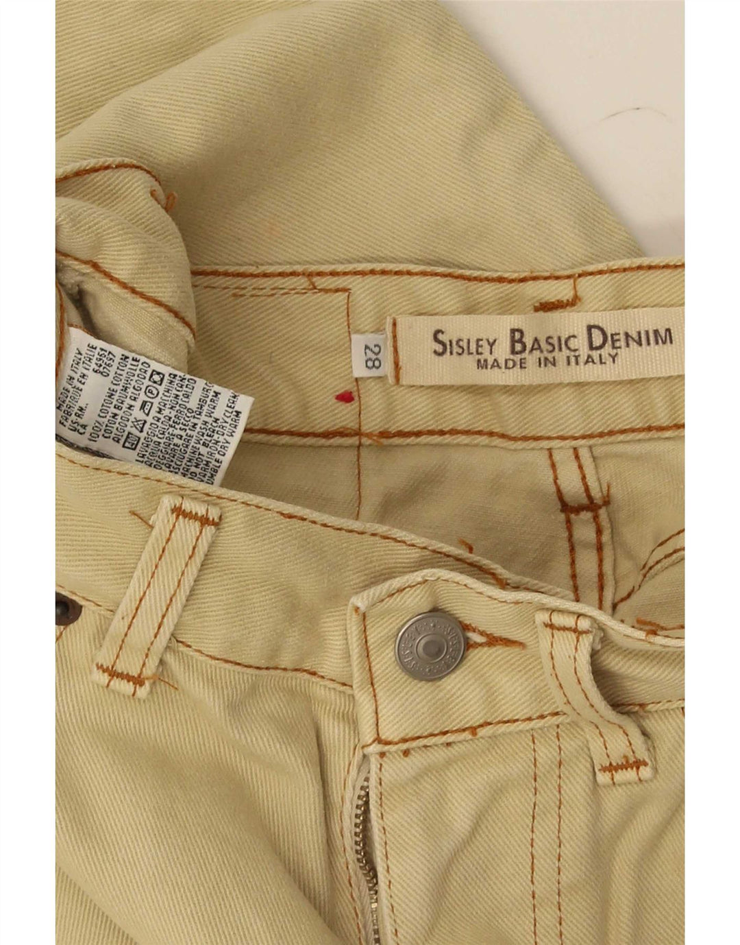 Sisley Herre Tapered Jeans W28 L30 Beige Bomuld
