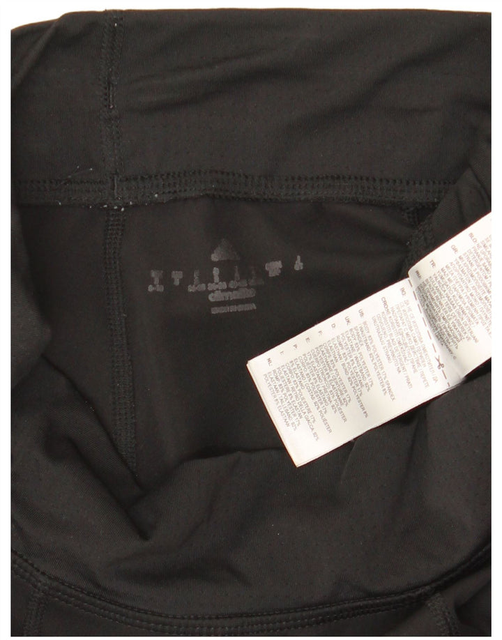 Adidas Womens Leggings UK 8/10 Small Black Polyester