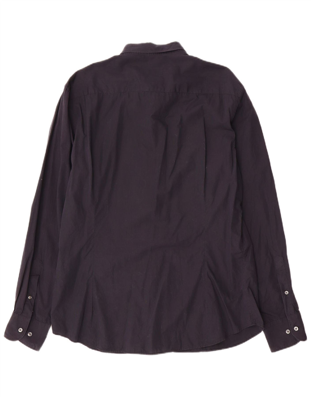 MASSIMO DUTTI Herre Slim Fit skjorte XL marineblå bomuld