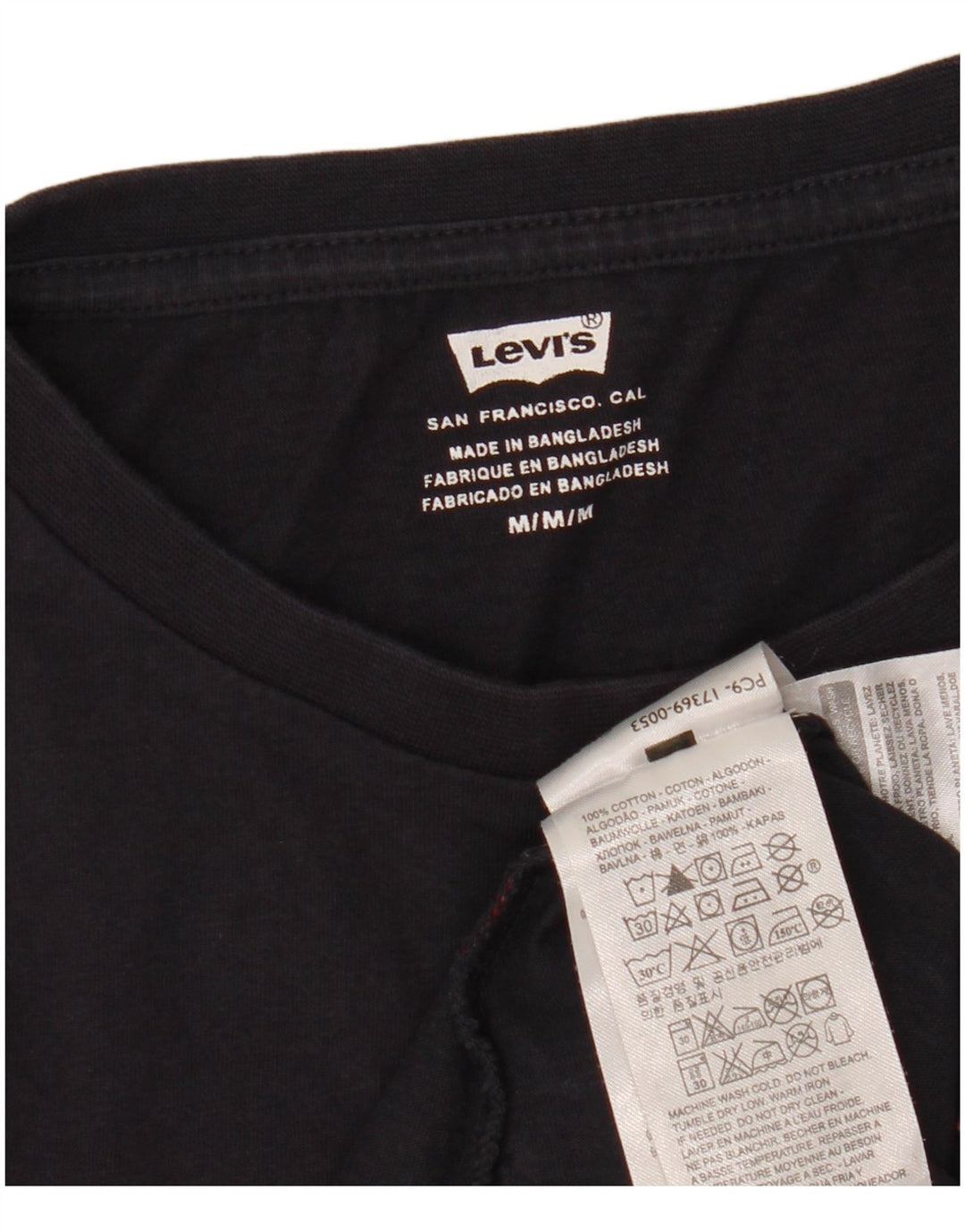 LEVI'S Grafisk T-shirt top til kvinder UK 12 Mellem marineblå bomuld