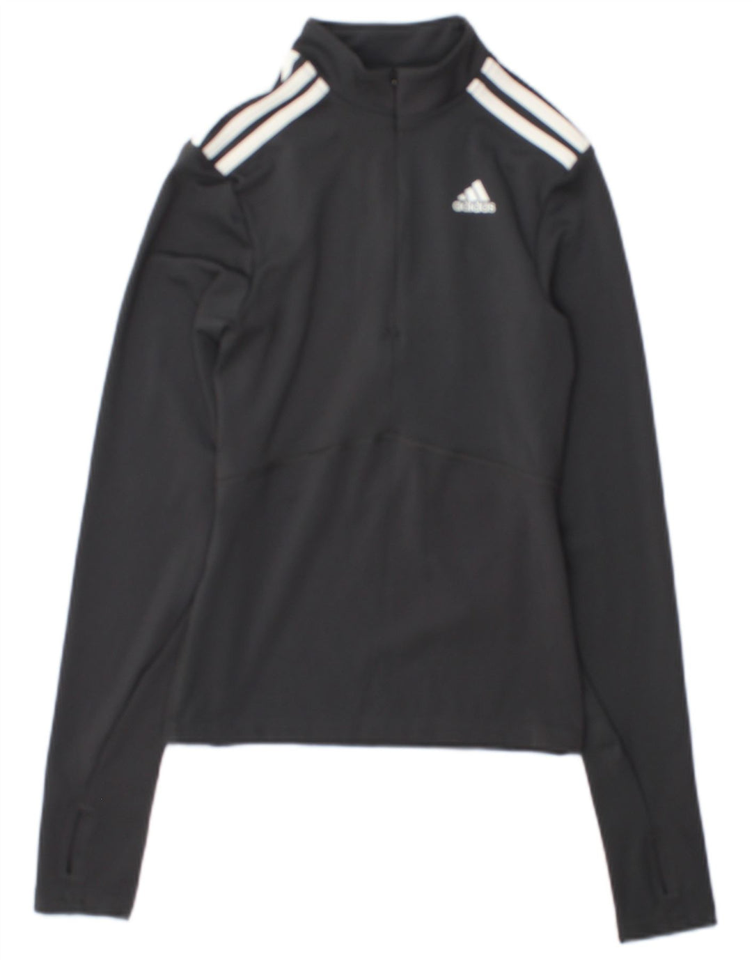 Adidas sweater med lynlås til kvinder, træningsdragt top UK 4/6 XS Grå Colourblock