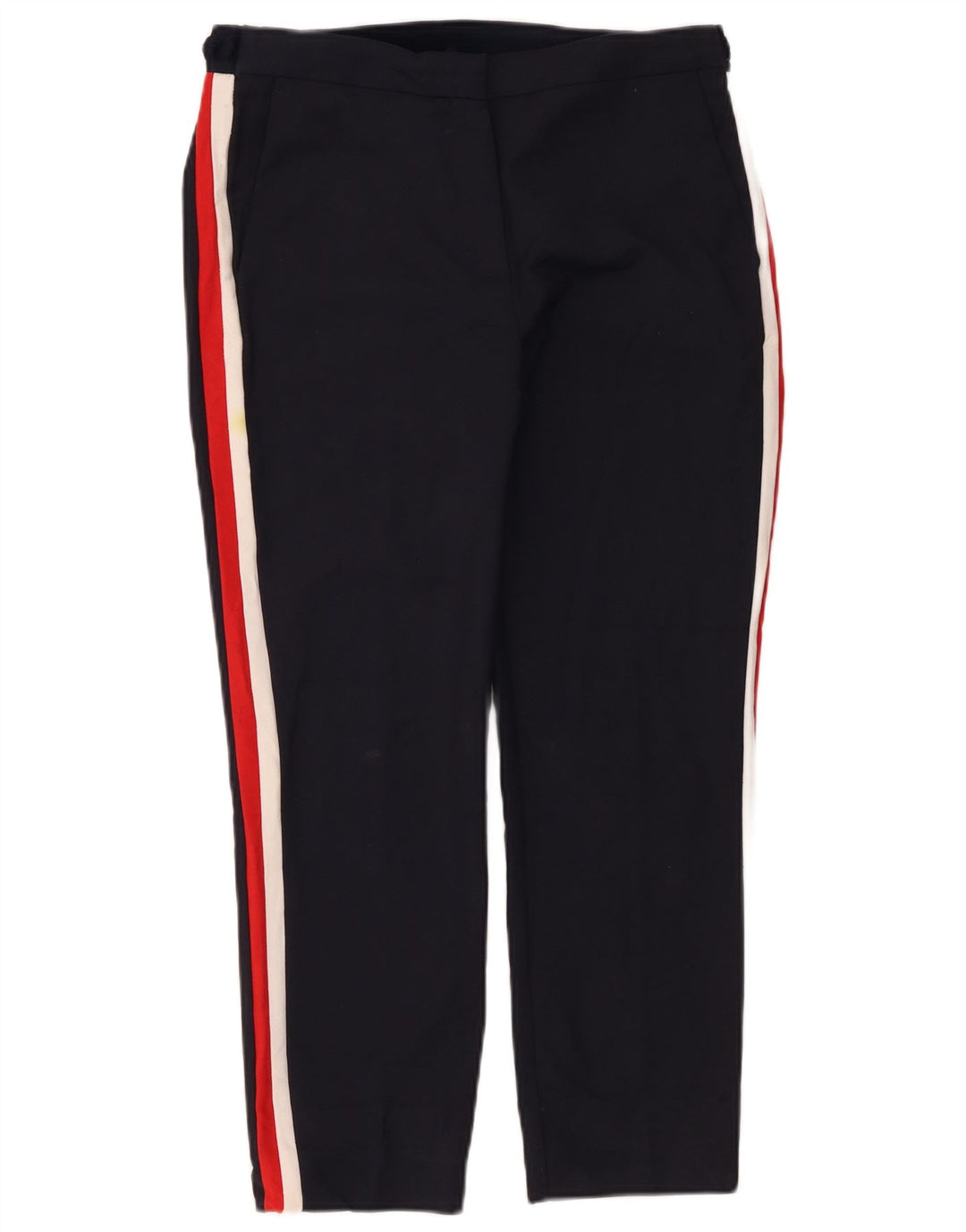 ZARA Womens Cropped Trousers Large W30 L24 Navy Blue Colourblock