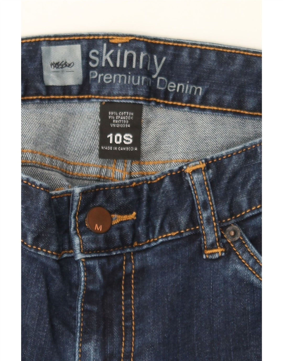 MOSSIMO Womens Skinny Jeans US 10 Large W34 L30 Blue Cotton Vintage Mossimo and Second-Hand Mossimo from Messina Hembry 