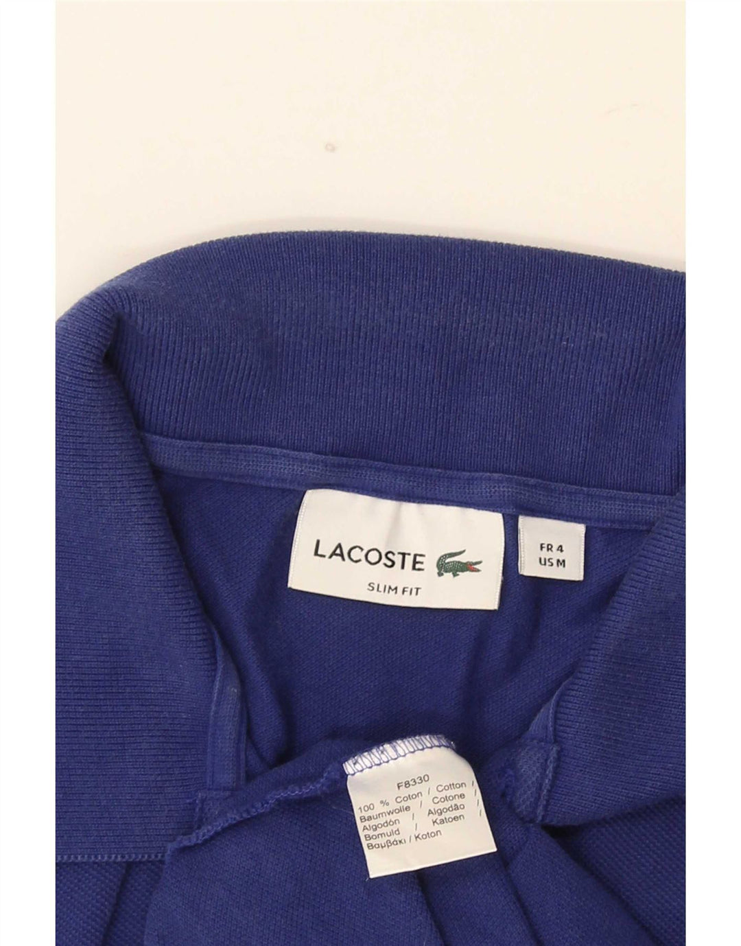 Lacoste Herre Slim Fit Polo Shirt Størrelse 4 Medium Blå Bomuld