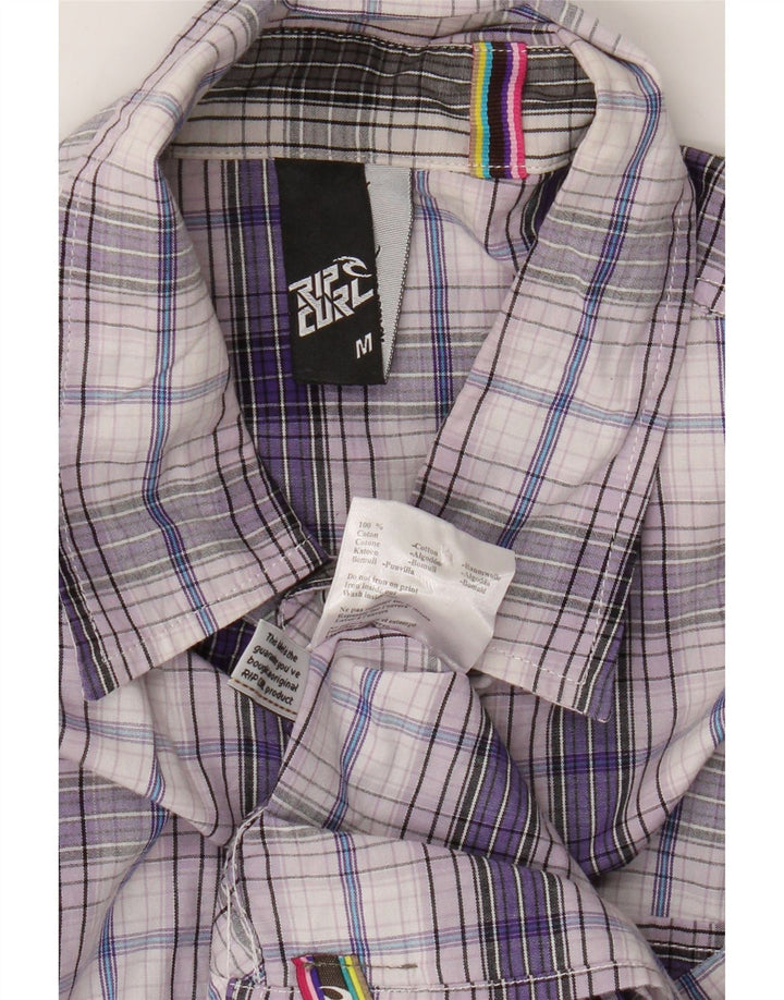 Rip Curl Herre kortærmet skjorte medium lilla ternet bomuld