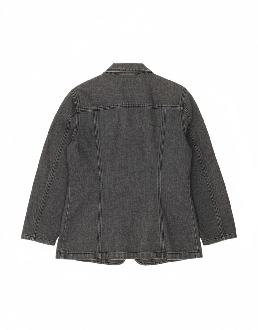 MAX MARA Womens 1 Button Denim Blazer Jacket UK 12 Medium  Grey Cotton