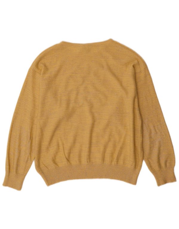 Exquisit Dame sweater med rund hals, UK 14 Medium Yellow Flecked