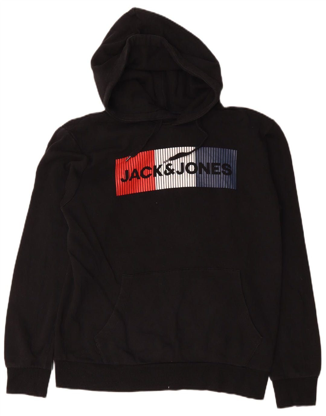 Jack & Jones Grafisk hættetrøje til mænd mellem sort bomuld
