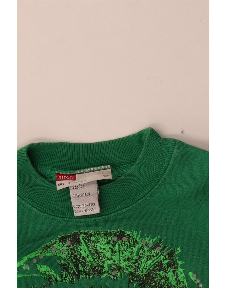 DIESEL Drenge Graphic Sweatshirt Trøje 5-6 År Grøn Bomuld
