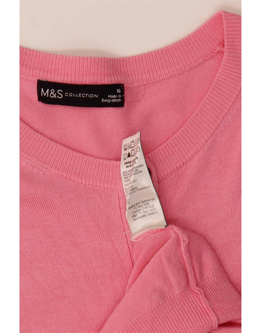 Marks & Spencer Dame Cardigan Sweater UK 16 Large Pink Viscose