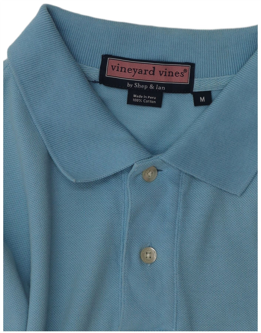 VINEYARD VINES Herre poloshirt Medium Blue Bomuld