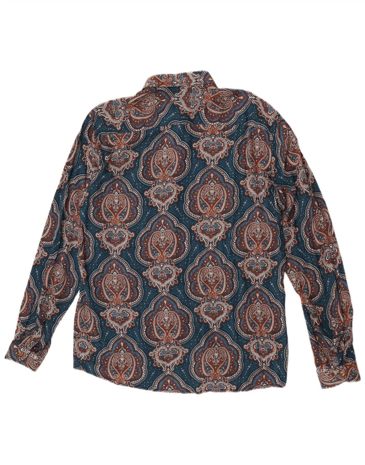 Over/D Herreskjorte 2XL Blå Paisley Viscose