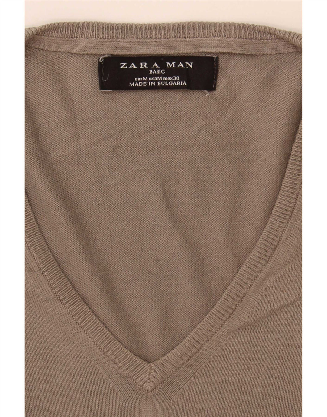 Zara Herre V-hals sweater mellemgrå